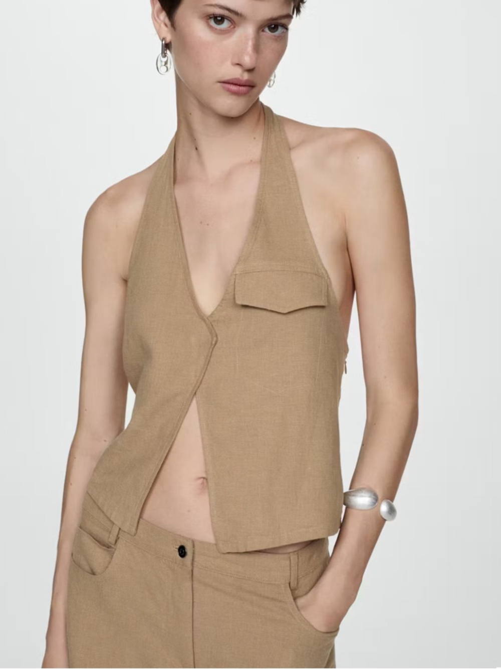Mango POCKET HALTER-NECK TOP